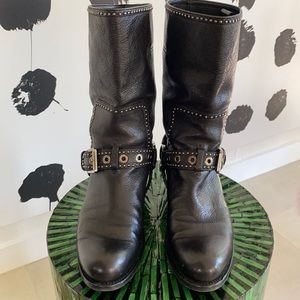 Christian Dior Studded Leather Boots SZ 10 IT 40